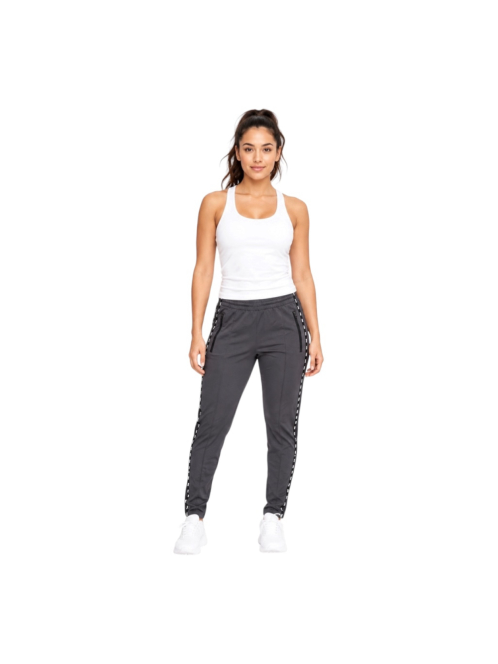 Victoria’s Secret PINK Active Gray Logo Tape Skinny Track Pants Size S